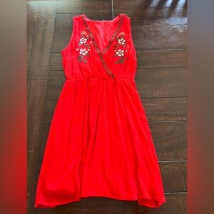Blu Pepper Red Floral Kids Dress